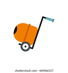 Concrete mixer icon in flat style isolated on white background. Construction symbol