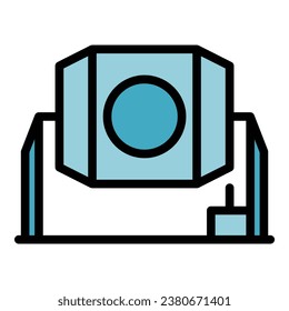 Concrete mixer icon outline vector. Cement truck. Mix tool color flat