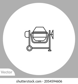 Concrete mixer icon sign vector,Symbol, logo illustration for web and mobile