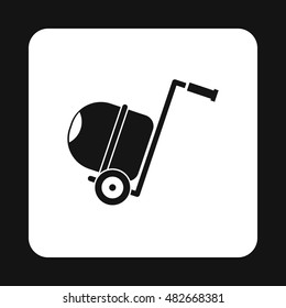 Concrete mixer icon in simple style isolated on white background. Construction symbol vector illustration