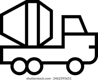 concrete mixer icon. Thin linear style design isolated on white background