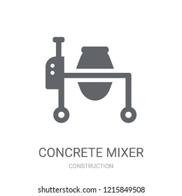 Concrete mixer icon. Trendy Concrete mixer logo concept on white background from Construction collection. Suitable for use on web apps, mobile apps and print media.