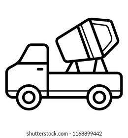 concrete mixer icon vector