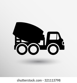 concrete mixer icon vector button logo symbol concept.