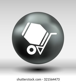 concrete mixer icon vector button logo symbol concept.