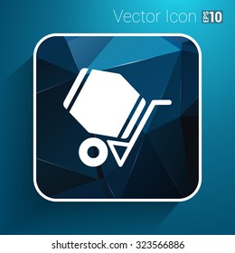 concrete mixer icon vector button logo symbol concept.