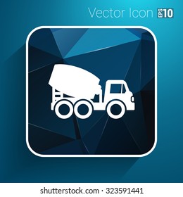 concrete mixer icon vector button logo symbol concept.