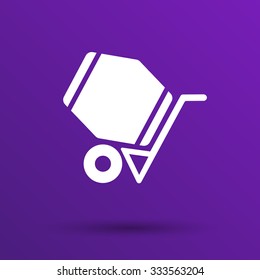 concrete mixer icon vector button logo symbol concept.
