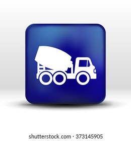 concrete mixer icon vector button logo symbol concept.