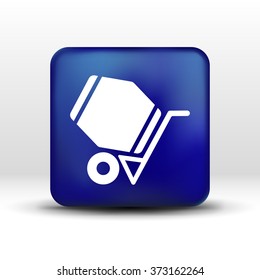 concrete mixer icon vector button logo symbol concept.
