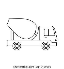 Vector de icono del mezclador de concreto. Signo de ilustración de construcción. símbolo o logotipo de envío.