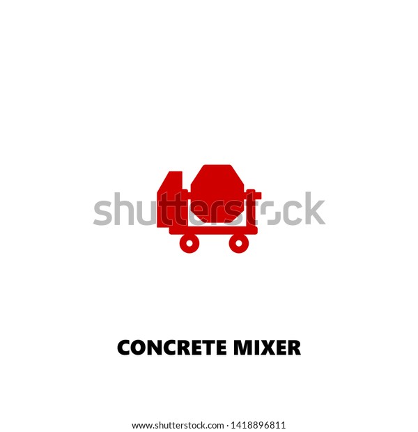 concrete mixer icon. concrete mixer vector design.\
sign design. red\
color