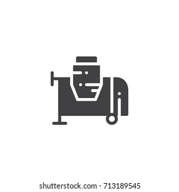 Concrete mixer icon vector, filled flat sign, solid pictogram isolated on white. Symbol, logo illustration.