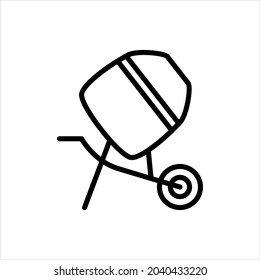 Concrete mixer icon vector graphic illustration