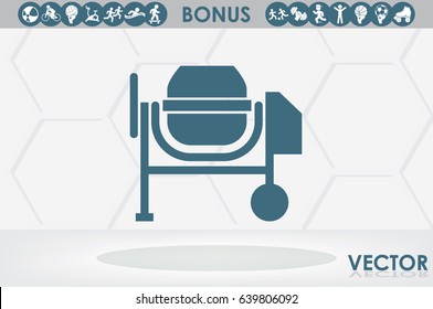 Concrete mixer icon vector illustration eps10
