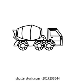 Icono de mezclador de concreto, símbolo de camión mezclador simple vectorial