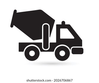 Concrete mixer icon, vector isolated simple mixer truck symbol. svg