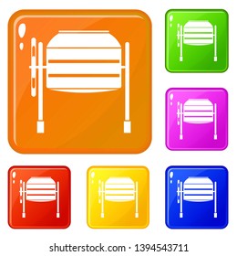 Concrete mixer icons set collection vector 6 color isolated on white background