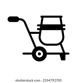 Concrete mixer isolated glyph vector icon