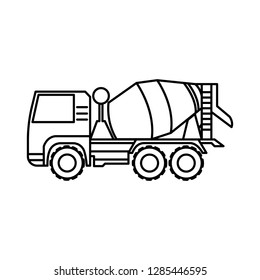 Concrete mixer  linear icon. Icon for mobile concepts and web apps mobile apps and print media. Thin lines icon can be used for websites. Vector EPS10