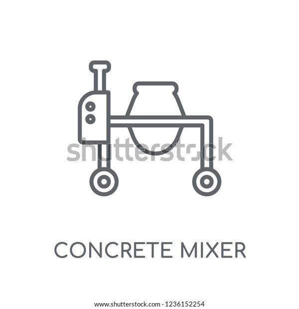 Concrete mixer\
linear icon. Modern outline Concrete mixer logo concept on white\
background from Construction collection. Suitable for use on web\
apps, mobile apps and print\
media.