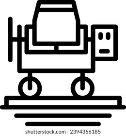 Concrete Mixer Linear Icon Vector Design
