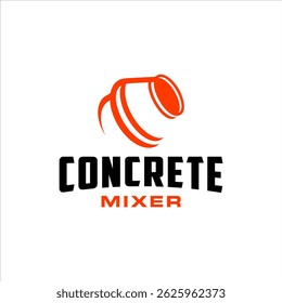 Concrete mixer logo with masculine and simple style design