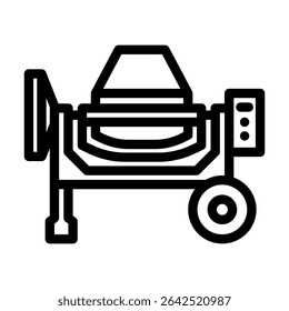 concrete mixer machine cement line icon vector. concrete mixer machine cement sign. isolated contour symbol black illustration