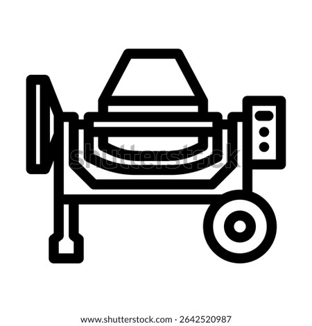 concrete mixer machine cement line icon vector. concrete mixer machine cement sign. isolated contour symbol black illustration