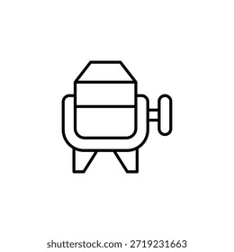 Icono de contorno de máquina mezcladora de hormigón para construcción