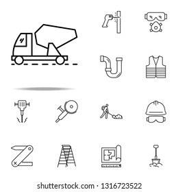 concrete mixer outline icon. Construction icons universal set for web and mobile