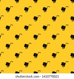 Concrete mixer pattern seamless vector repeat geometric yellow for any design