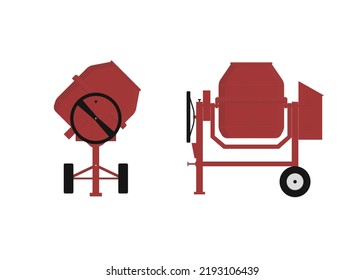 Concrete mixer portable illustration vector flat design editable. Concrete mixer vector. Construction vector
