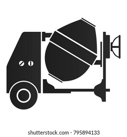 Concrete mixer silhouette on a white background, Vector illustration