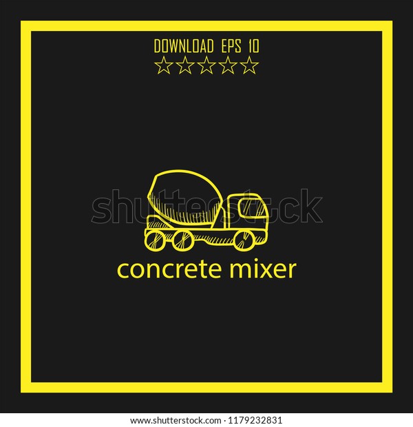 concrete mixer sketch vector\
icon