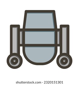 Concrete Mixer Thick Line Filled Colors For Personal And Commercial Use.
