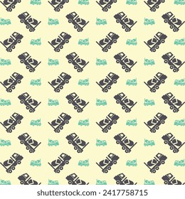 Concrete Mixer trendy pattern design beautiful repeating vector illustration background