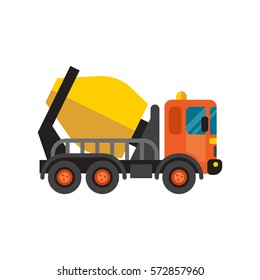 Concrete mixer truck cement industry equipment machine vector.