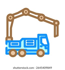betão betoneira caminhão cimento de produção ícone de cor vetor. betoneira caminhão cimento de produção sinal.