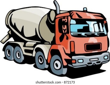 Concrete mixer truck. Check my portfolio for many more images of this series.