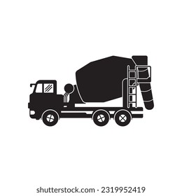 Concrete Mixer Truck Construction Logo Vector Template