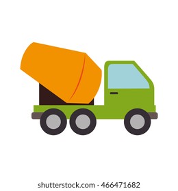 concrete mixer truck construction vector graphic isolated and flat illustration