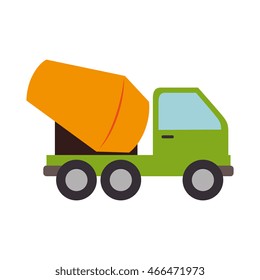 concrete mixer truck construction vector graphic isolated and flat illustration