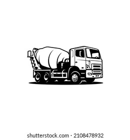 concrete mixer truck, construction vehicle illustration vector	