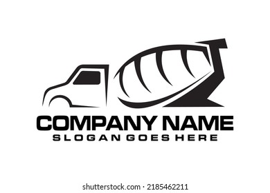 Concrete mixer truck construction vehicle heavy equipment silhouette illustration