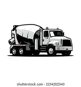 concrete mixer truck  construction vehicle illustration logo vector