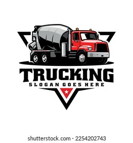concrete mixer truck  construction vehicle illustration logo vector svg