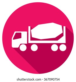 concrete mixer truck flat icon