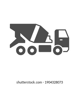 Concrete mixer truck glyph icon