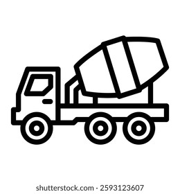 Concrete Mixer Truck Glyph Icon Design For Personal nad Commercial Use